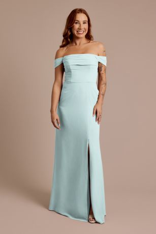 Celebrate DB Studio Chiffon Off-the-Shoulder Draped Dress